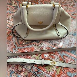 Tory Burch Cream half moon Satchel Bag